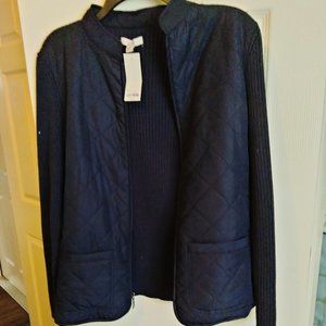 NWT Women's Navy Blue Quilted Sweater/Jacket – Size Medium